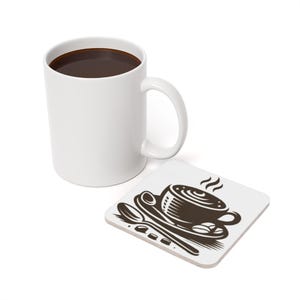 Kaffeeliebhaber Korkuntersetzer - Rustikale Küchendekoration, Geschenk für Barista, Heißgetränkezubehör, einzigartiges Zuhause, Einweihungspartygeschenk
