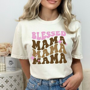 Blessed mama t-shirt, mother&#39;s day gift, gift for mom, mom life shirt, blessed life, comfort colors shirt, lucky mama shirt, retro shirt