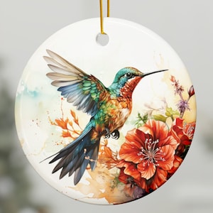 Adornos navideños de colibrí, adornos de pájaros de 2 lados, paquete múltiple, adorno de pájaro, adorno de colibrí, adorno artístico de pájaro, regalo para amantes de las aves