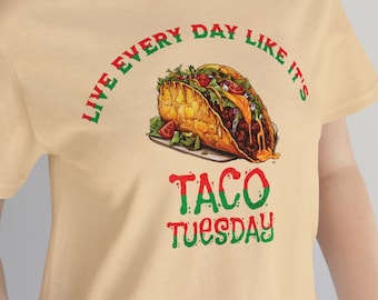Taco Shirt, lustiges Party Shirt, Lebe jeden Tag wie es Taco Sporti Shirt, Cinco de Mayo Shirt, Freund Geschenk, Taco Essen Shirt, Taco Shirt