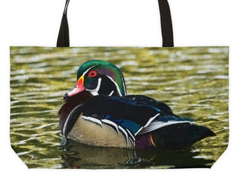 Wood Duck Weekender Tote Bag Gift for Duck Lover Birdwatcher Gift for Birder Waterfowl Lover Gift Duck Lover Wood Duck Photo