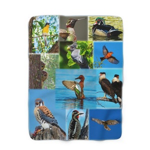 Bird Fleece Blanket Gift for Bird Lover Decor Avian Blanket Bird Watching Decor Birder Gift Bird Unique Mother&#39;s Day Gift for Birdwatcher