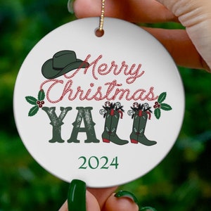 Custom Cowgirl Christmas Ornament Western Christmas Ornament Texas Christmas Decor Southwest Cowboy Ornament Gift Texas Ornament with Year
