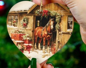 Horse Ornament, Horse Christmas Ornament, Western Christmas Ornament, Cowgirl Ornament, Texas Christmas Ornament, Western Christmas Decor