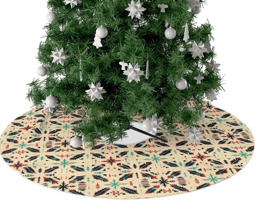 Western Christmas Tree Skirt, Tree Skirt With Southwestern Design ...