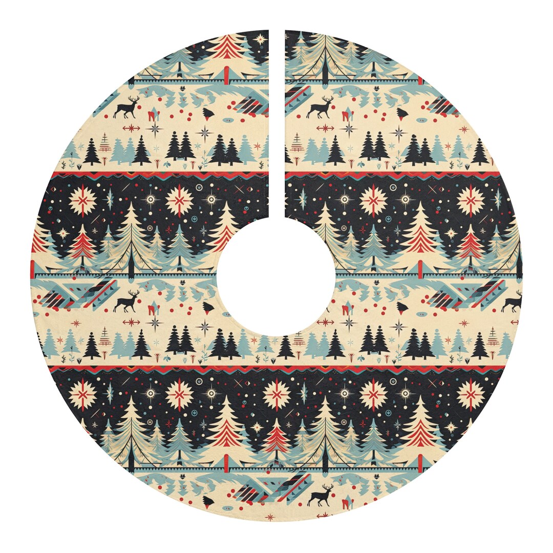 Western Christmas Tree Skirt, Tree Skirt With Southwestern Design ...