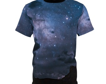 Camiseta Galaxy con estampado integral, Vía Láctea, ligera y transpirable, con gráfico fotográfico original, regalo espacial, celestial y astrónomo.