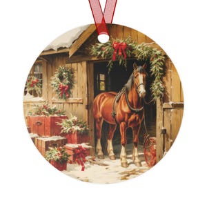 Ornamento natalizio a forma di cavallo, ornamento natalizio western, ornamento texano, regalo per amanti dei cavalli, ornamento da cowgirl, ornamento natalizio in metallo leggero