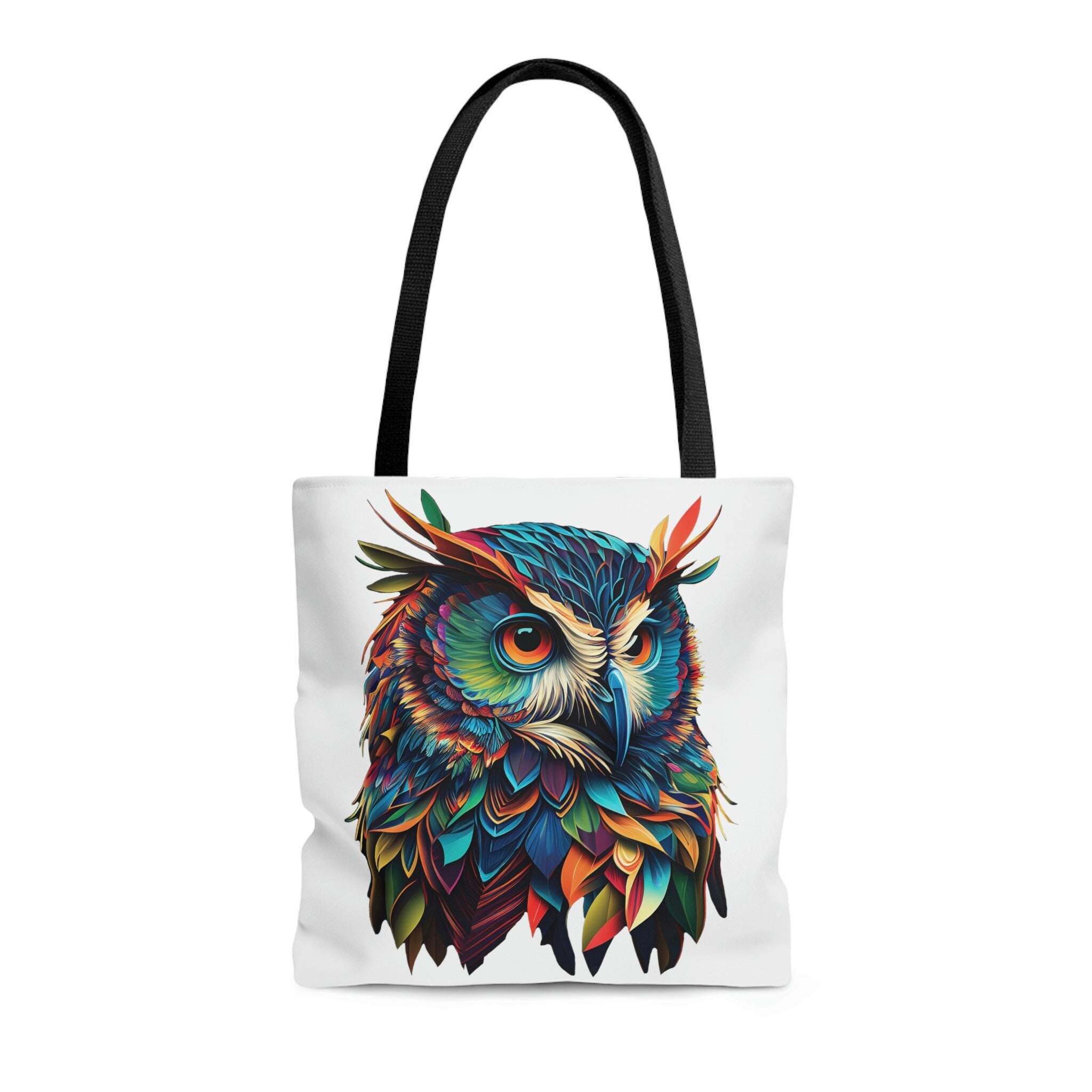 Colorful Owl Tote Bag for Bird Lover Owl Art Birdwatcher Gift for Animal Lover Mothers Day Gift Natu