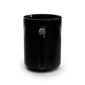 Personlig kolibrimugg, svart 45 cl fågelmugg, present till vän, elegant fågelkaffemugg, mikrovågs- och diskmaskinssäker mugg, fågelskådarpresent bild 4