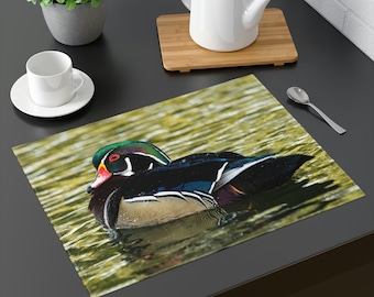 Mantel individual de pato de madera, 1 pieza, regalo para observadores de aves, regalo para el Día de la Madre, decoración con temática natural, regalo para amantes de los patos, arte de aves acuáticas