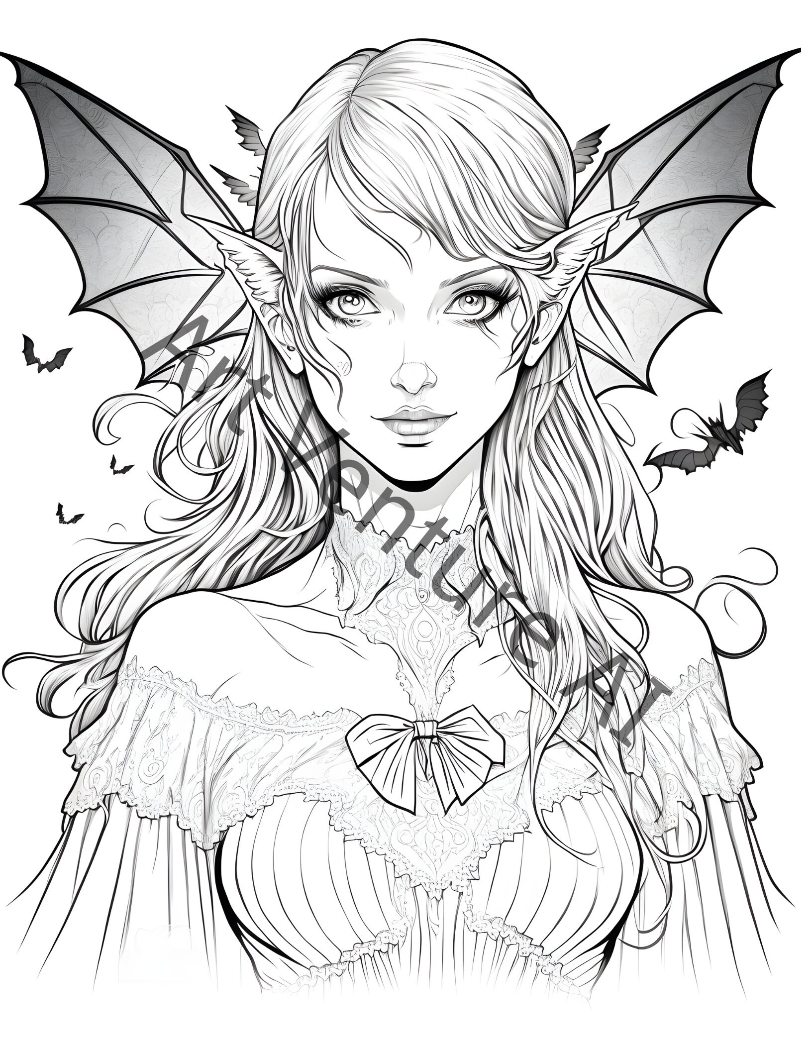 Grayscale Vampire Girls Coloring Book Set 1 30 Printable Adult Coloring  Pages Download Grayscale Illustration Printable PDF File AI 