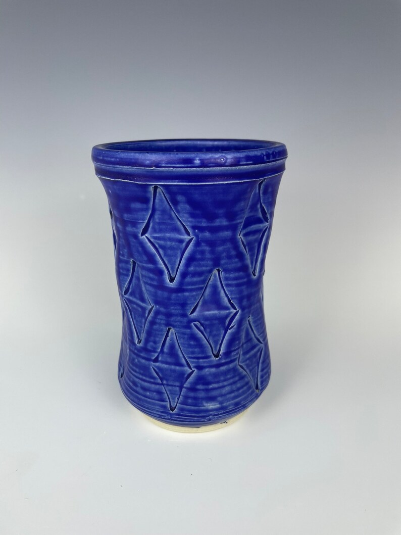 Handmade Cobalt Blue Ceramic Vase, Wheel Thrown Pottery - Etsy