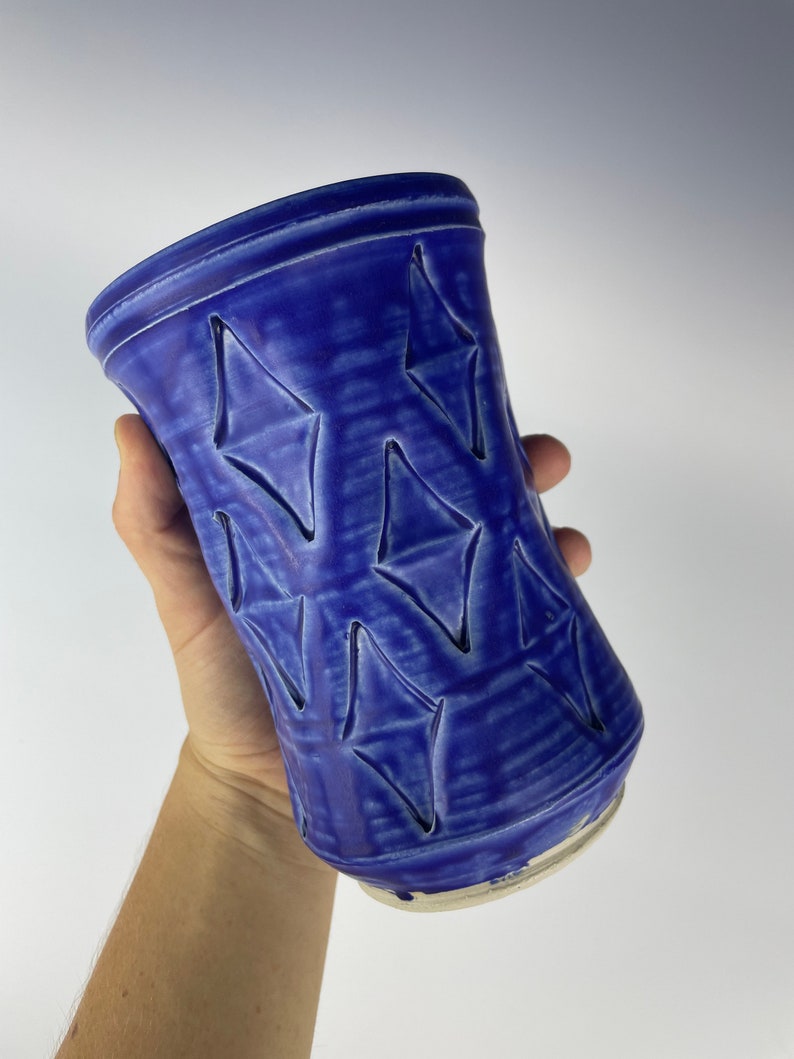 Handmade Cobalt Blue Ceramic Vase, Wheel Thrown Pottery - Etsy