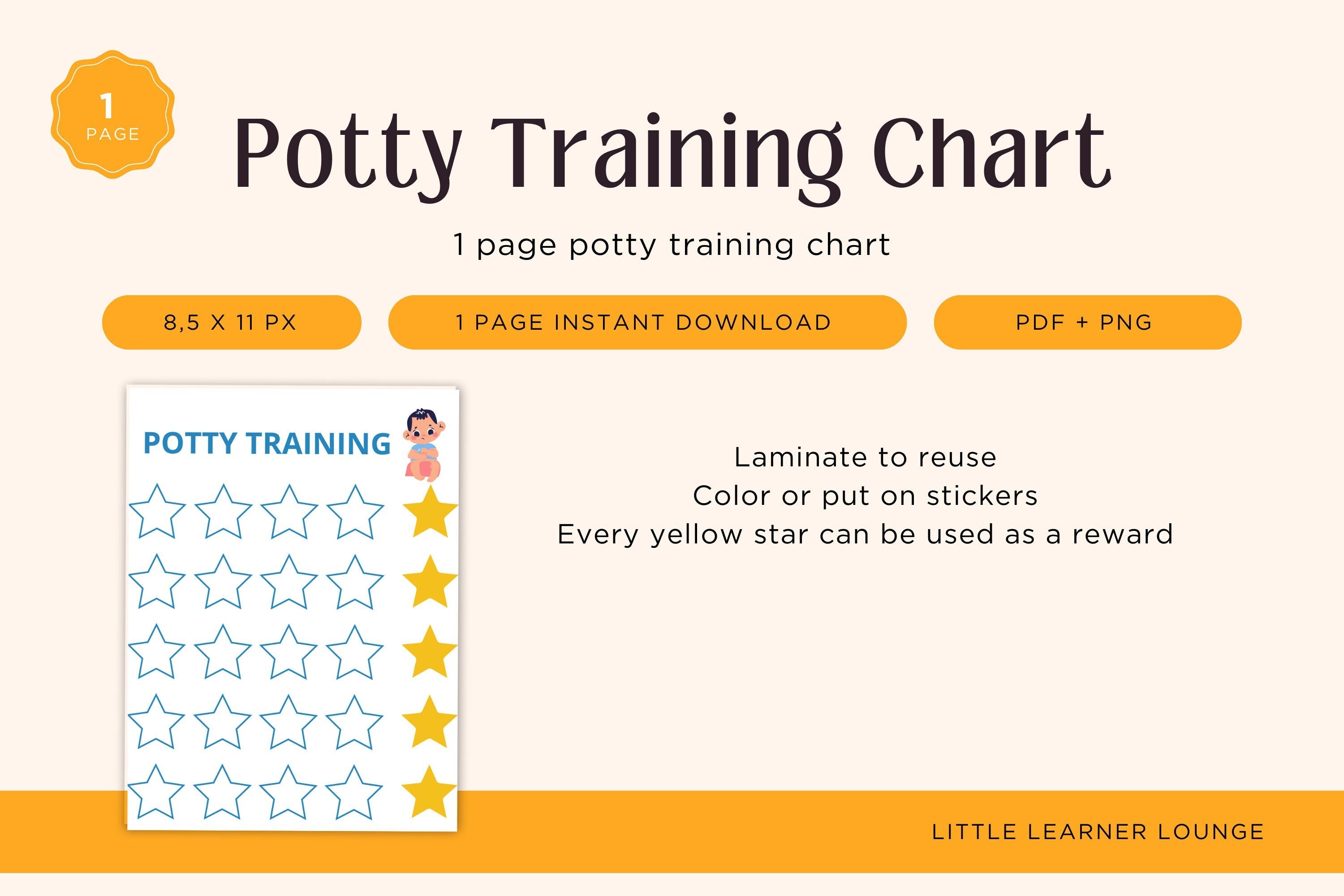 Potty Trainging Reward Chart Toilet Training for Kids Etsy