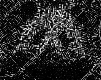 Panda Stipple Art CNC File, Laser Engraving, Stippling Design (G-code)