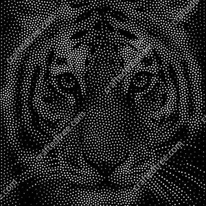 Muurkunstafbeelding Tiger Stippling en G-code voor CNC-router, lasergravure of bedrukking