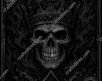 Ace Skull Stipple Art – Gothic CNC Laser Engraving File (SVG, PNG, G-code)