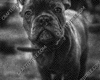 French Bulldog Stipple Art CNC File, Laser Engraving, Printing (G-code)