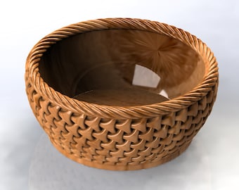 Intricate bowl design STL/STP files for CNC or 3D Printer