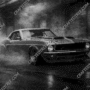 Arquivo CNC para arte pontilhada Mustang, gravação a laser, design de pontilhismo (código G)