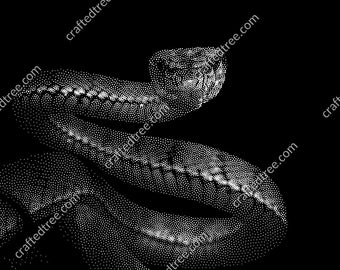 Viper Stippling wall art image and G-code for CNC router, laser engraving or printing