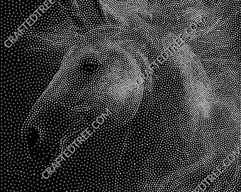 Unicorn Stipple Art CNC File, Laser Engraving, Stippling Design (G-code)