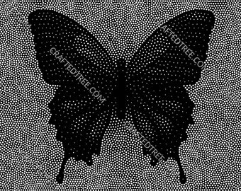 Butterfly Stipple Art File, CNC Router, Laser Engraving (G-Code)