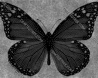 Butterfly Stipple Art CNC File, Laser Engraving, Printing (G-code)