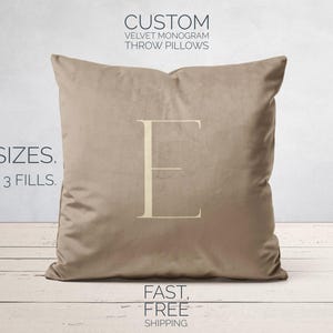 Monogrammed Velvet Pillow Custom Velvet Throw Pillow Personalized Accent Pillow Velvet Room Decor Monogrammed Pillow Luxury Home Gift Idea