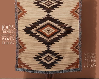 Southwestern Woven Blanket Southwestern Throw Blanket Aztec Woven Throw Earth Tone Blanket Southwestern Decor Rustic Home Decor Desert Decor