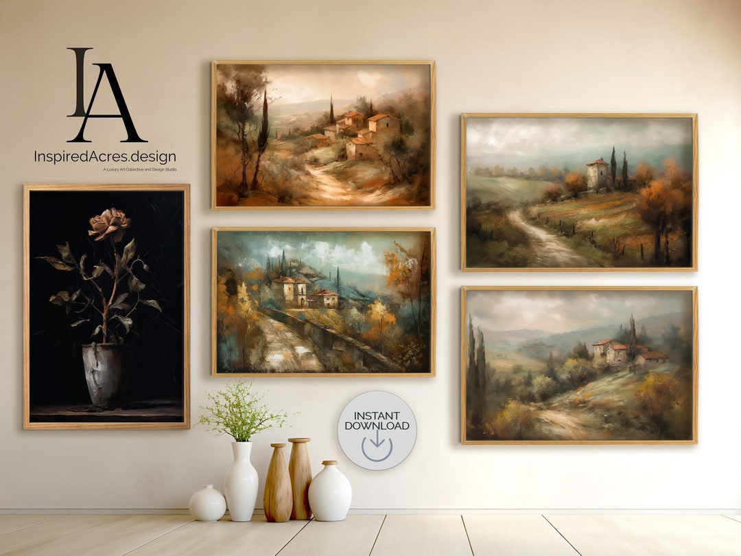 Vintage Style Italian Art Print Gallery Italian Landscape Digital Art