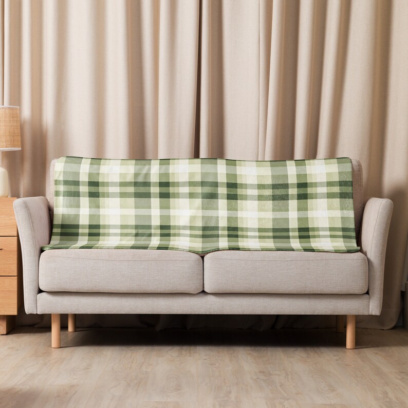 Sherpa blanket GReen CHKR