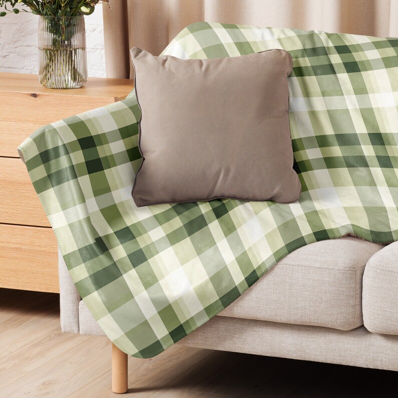 Sherpa blanket GReen CHKR