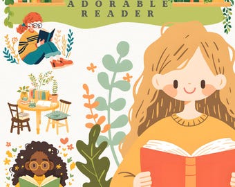 Cozy Book Lover Clipart Bundle: Reading Nook PNG Images (Digital Download)