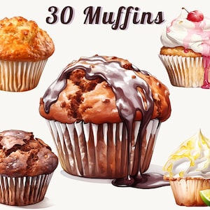 Muffin Clipart Bundle | Simple and with Toppings, High-Resolution PNG Files, Instant Download, Perfect for Personal & Commercial Use