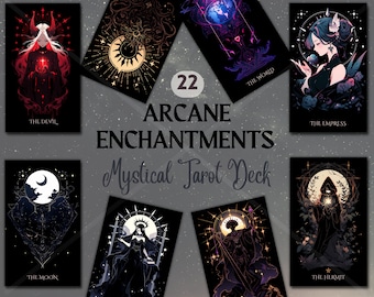 Arcane Tarot Card Illustrations: Esoteric PNG ClipArt (Digital Download)