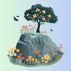 Spring Splendor: Majestic Scenes - Vibrant Clipart Collection of ...