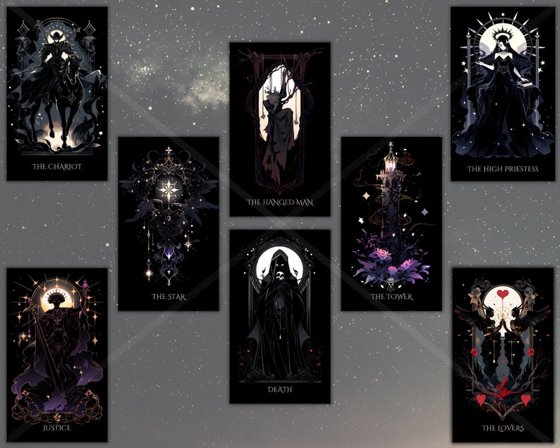 Arcane Tarot Card Illustrations: Esoteric PNG Clipart (digital Download ...