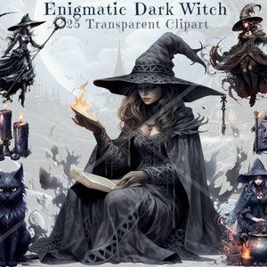 Mystical Dark Witch Digital Clipart Bundle | High Quality PNG Witchcraft Images for Commercial Use | Alchemy, Potions, Witch Elements
