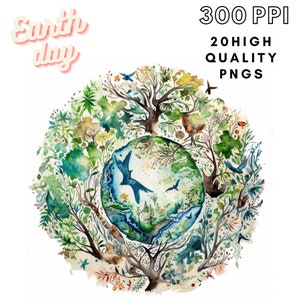 Celebrate Earth Day with 20 High-Quality Digital PNGs of Trees, Nature, Flowers and More!