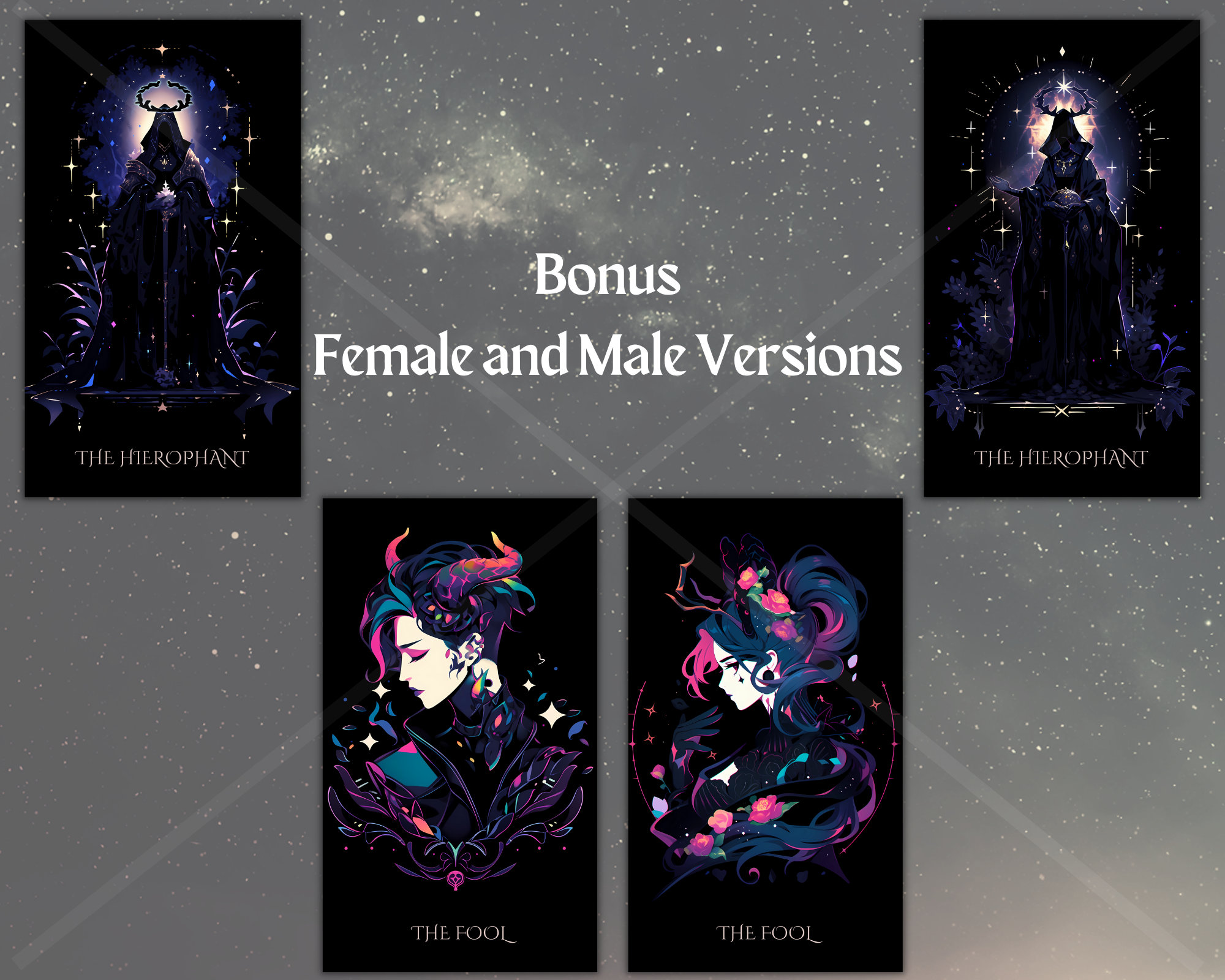 Arcane Tarot Card Illustrations: Esoteric PNG Clipart (digital Download ...