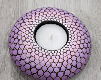 Handmade and hand painted tea light holder