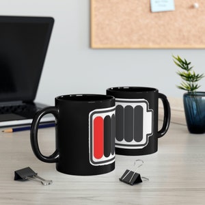 Recharge Your Morning with Our 11oz Low Battery Coffee Mug