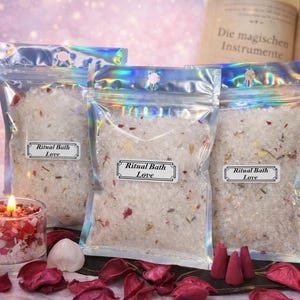 Attract Love Magic Ritual Bath, miscela naturale per il bagno con erbe, fiori, oli essenziali e sali del Mar Morto