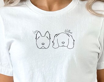 Custom Dog Shirt, Multiple Dogs, Dog Mom Tee, Dog Lover Tshirt, Dog People Shirt, New Dog Owner shirt, Pet Lover shirt, Dog Outline