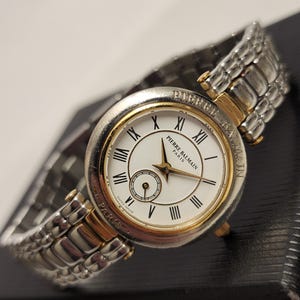 Montre femme rétro bicolore à quartz Pierre Balmain avec index chiffres romains et seconde complication Cadeau pour elle