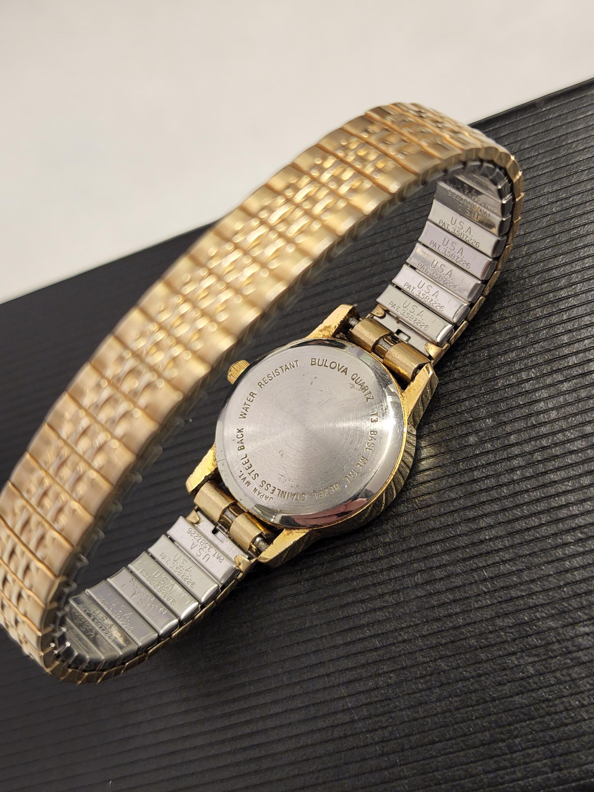 Buy Retro Gold Tone Womens Watch Caravelle by Bulova Quartz Small Womens Watch on Stretch Bracelet T3 1993 Gift for Her Online in India Etsy