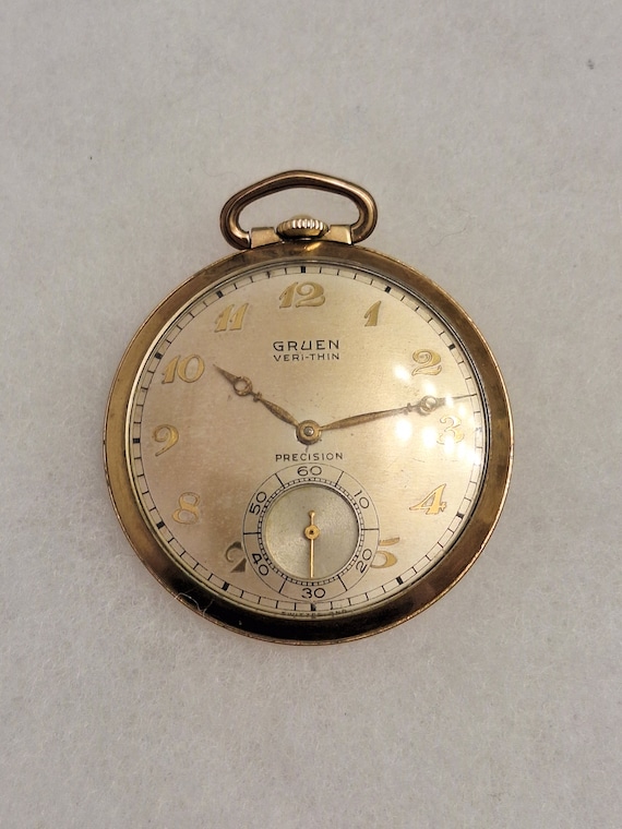 Vintage Gruen Veri Thin Precision Pocket Watch 10k GF for Repair Etsy
