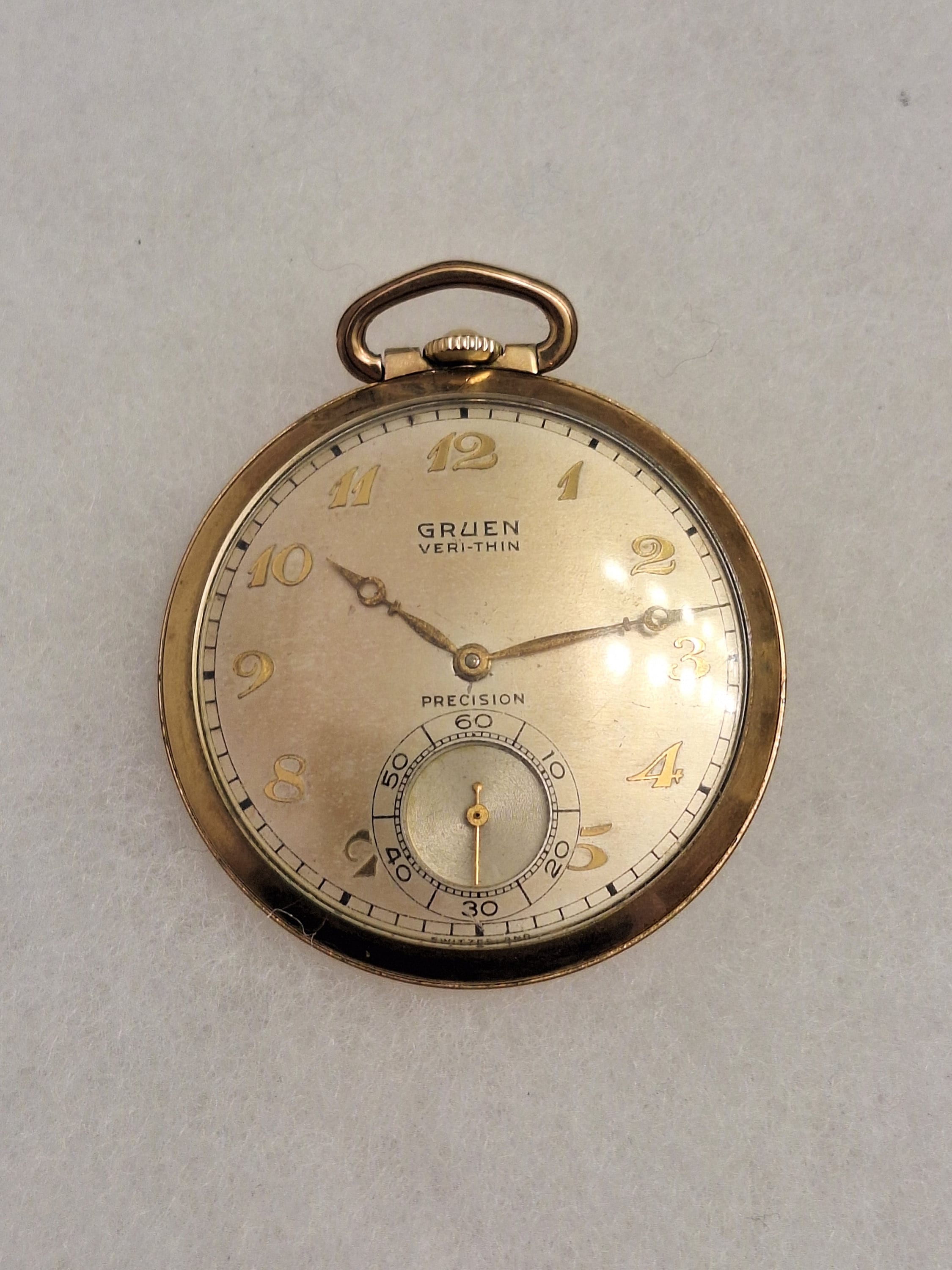 Vintage Gruen Veri Thin Precision Pocket Watch 10k GF for Repair Etsy